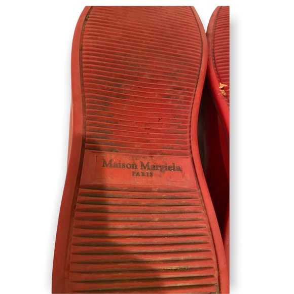 Maison Margiela Mens Red High Top Sneakers - Picture 9 of 11